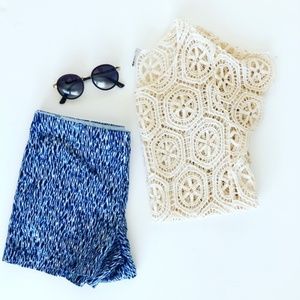 NWOT Blue Patterned Shorts